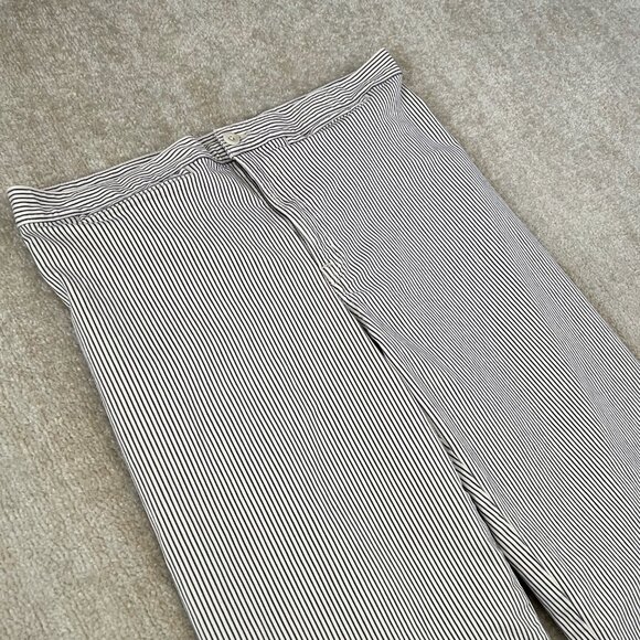 Madewell Emmett Wide Leg Crop Stripe Pants Welt Pocket 33 - Picture 3 of 9